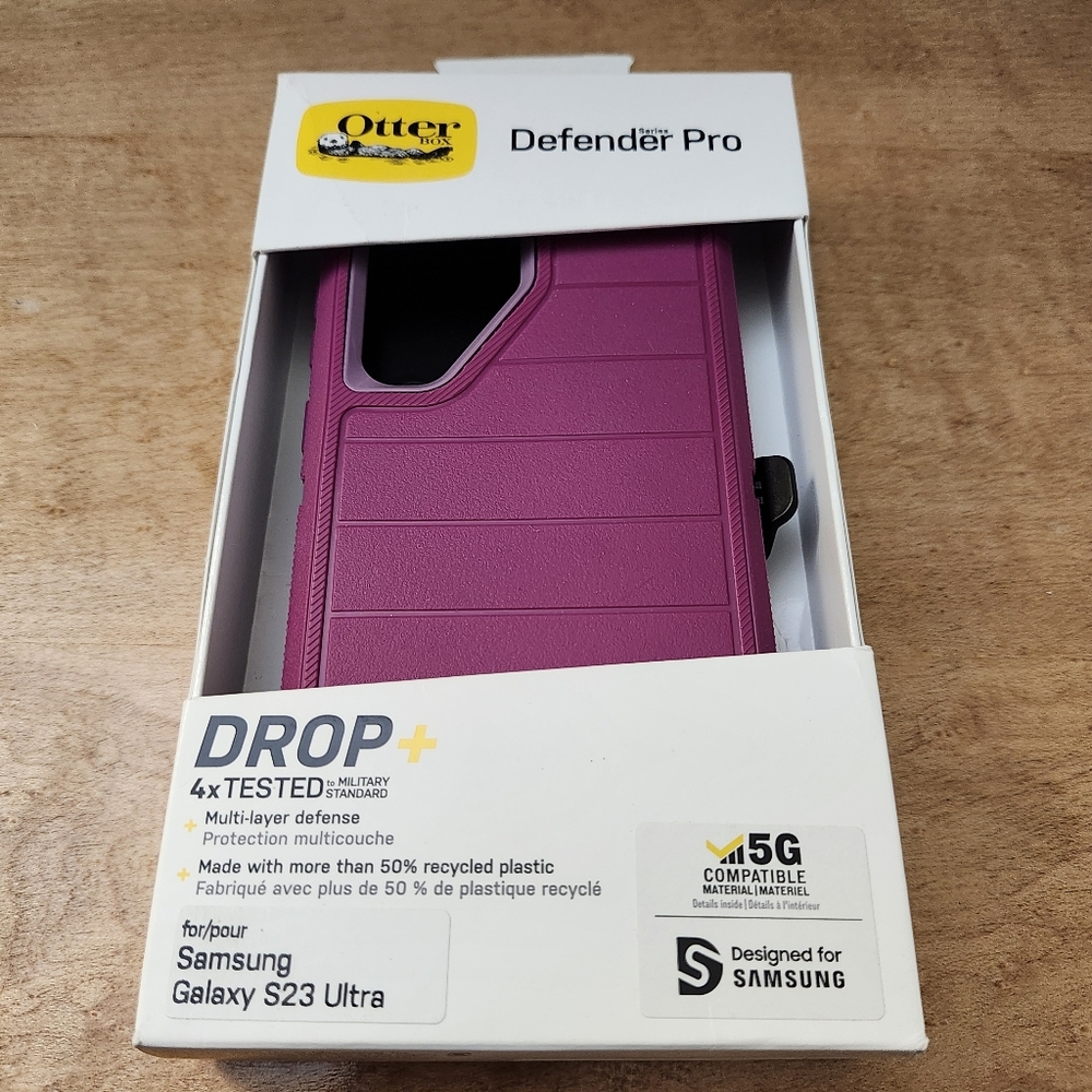 Otterbox Defender PRO Case w/Clip for Samsung Galaxy S23 Ultra - Purple